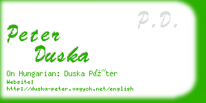 peter duska business card